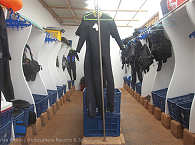 Equipment-Raum der Tauchbasis 