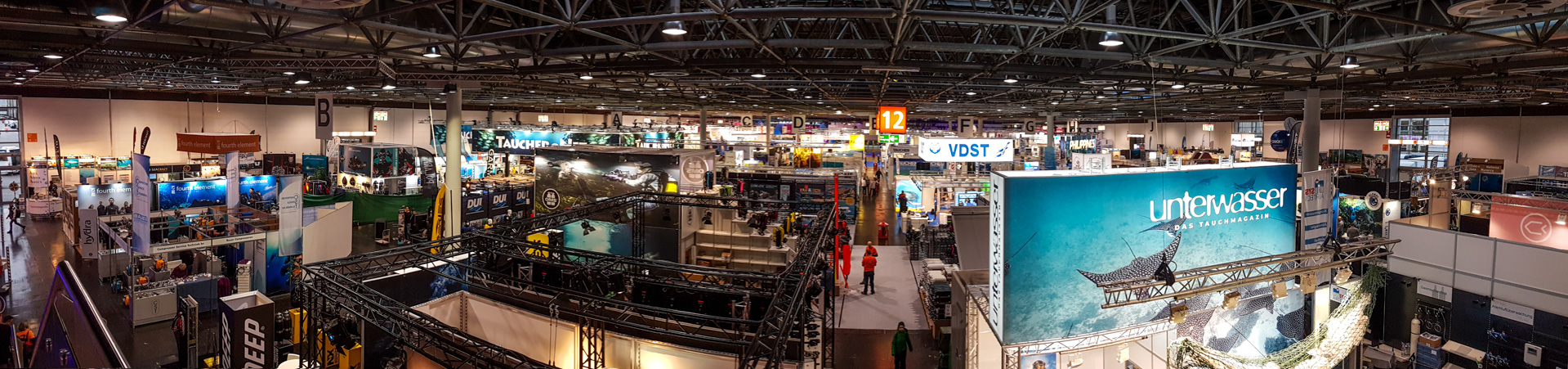 Taucherbereich auf der Boot Düsseldorf – Messehalle 12