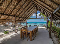 Essbereich der Coconut Lodge – Rangiroa 