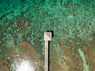 Jetty und Hausriff des Tauchresorts auf Bangka 
