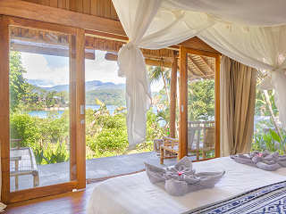 Blick aus einem der Cottages 