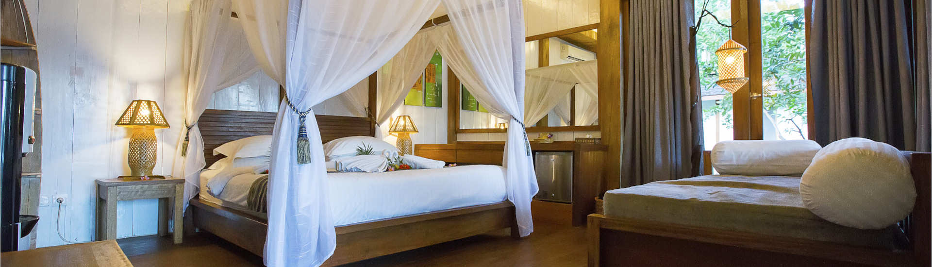 In einem der Bungalows mit Doppelbett 