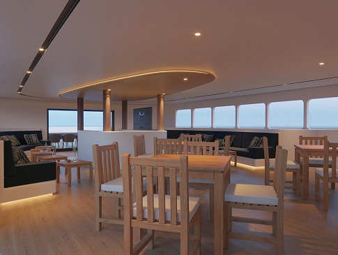 Speisebereich im Salon der Seascape 