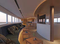 Loungebereich im Salon der EcoPro Seascape · Tauchsafaris Malediven 