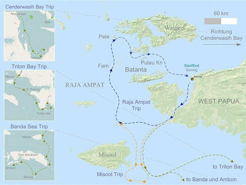 Tauchsafari Map Raja Ampat & West Papua 