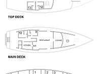 Deckplan der Eco Blue – Safariboot Malediven 