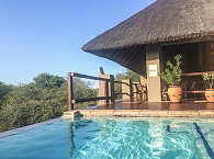Pool der Lodge, Kruger Nationalpark, Südafrika 