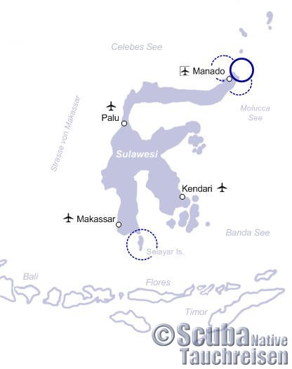 Übersichtskarte Sulawesi