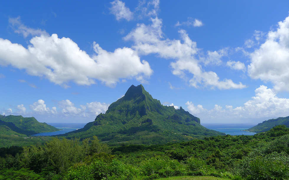 Blick auf die Cook und Opunohu Bay · Urlaub Moorea 